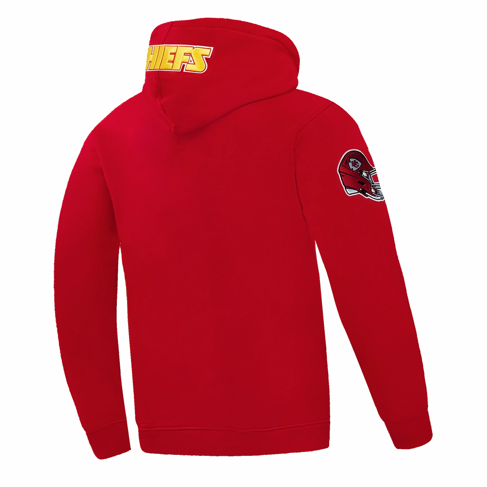 NFL KANSAS CITY CHIEFS OLD ENGLISH MEN'S PULLOVER HOODIE (RED)