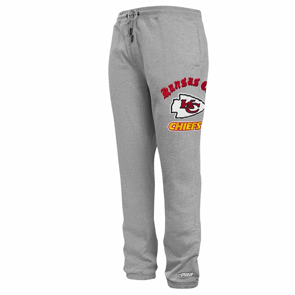 NFL KANSAS CITY CHIEFS OLD ENGLISH MEN'S SWEATPANT (HEATHER GREY)