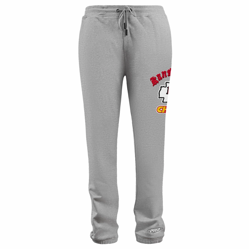 NFL KANSAS CITY CHIEFS OLD ENGLISH MEN'S SWEATPANT (HEATHER GREY)