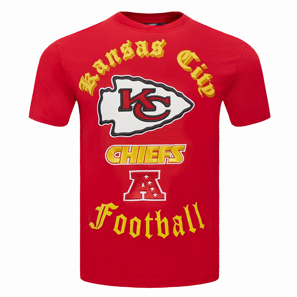 NFL KANSAS CITY CHIEFS OLD ENGLISH MEN'S TEE (RED)