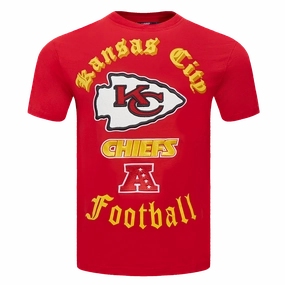 NFL KANSAS CITY CHIEFS OLD ENGLISH MEN'S TEE (RED)
