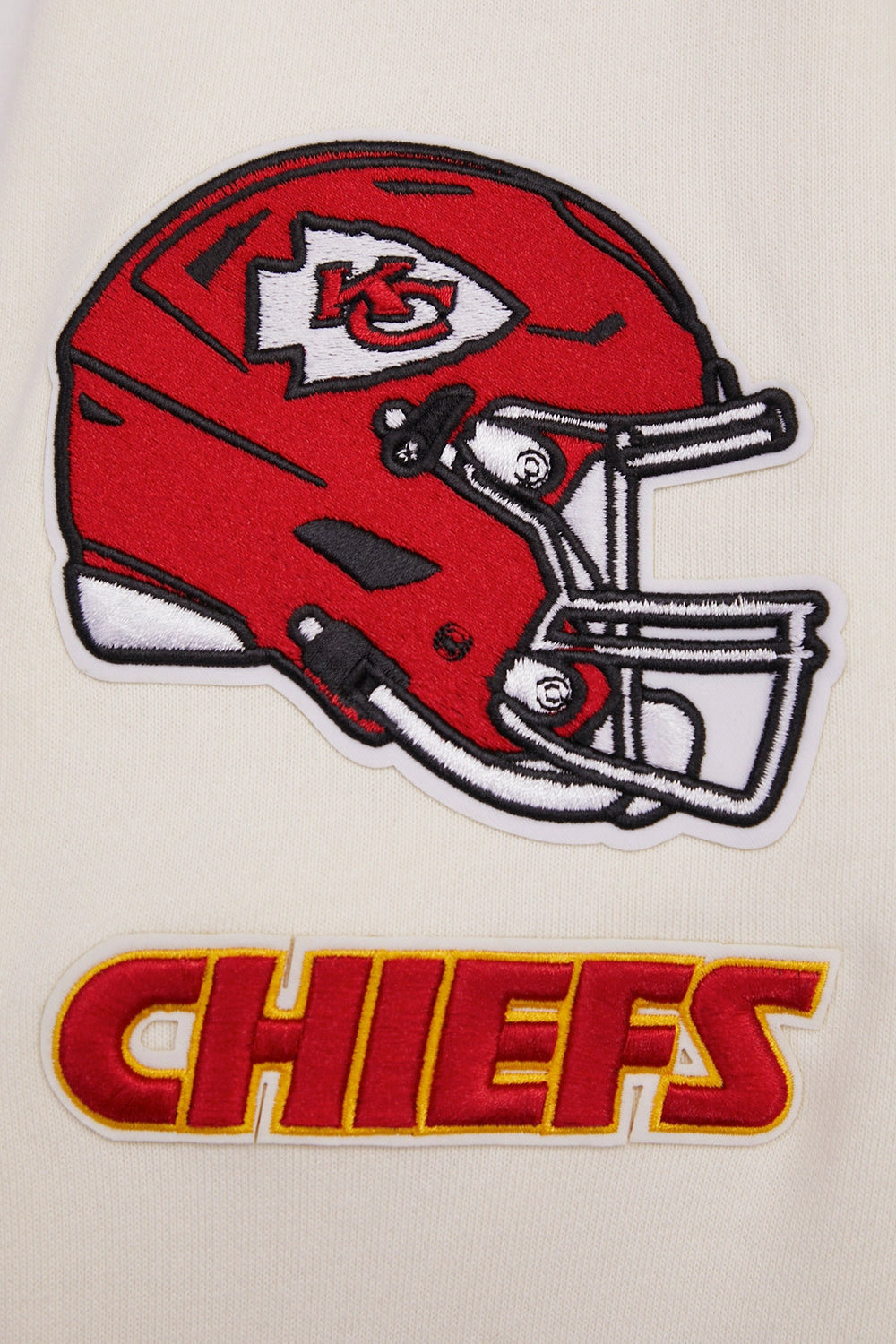 NFL KANSAS CITY CHIEFS RETRO CLASSIC MEN'S RIB PULLOVER HOODIE (EGGSHELL/ RED)