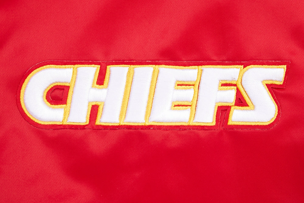 NFL KANSAS CITY CHIEFS RETRO CLASSIC MEN'S RIB SATIN JACKET (RED/BLACK)