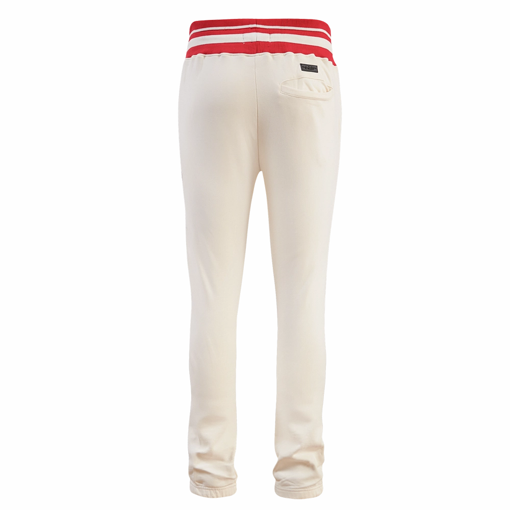 NFL KANSAS CITY CHIEFS RETRO CLASSIC MEN'S RIB SWEATPANT (EGGSHELL/ RED)