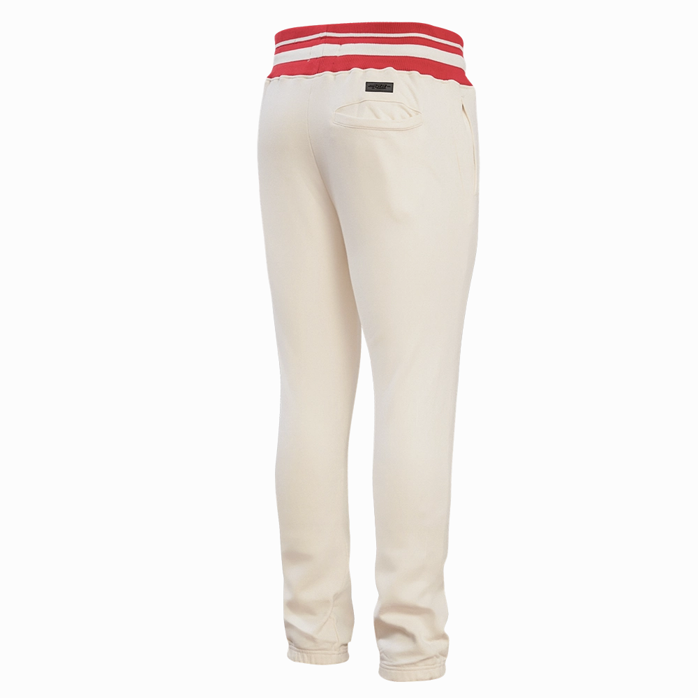 NFL KANSAS CITY CHIEFS RETRO CLASSIC MEN'S RIB SWEATPANT (EGGSHELL/ RED)