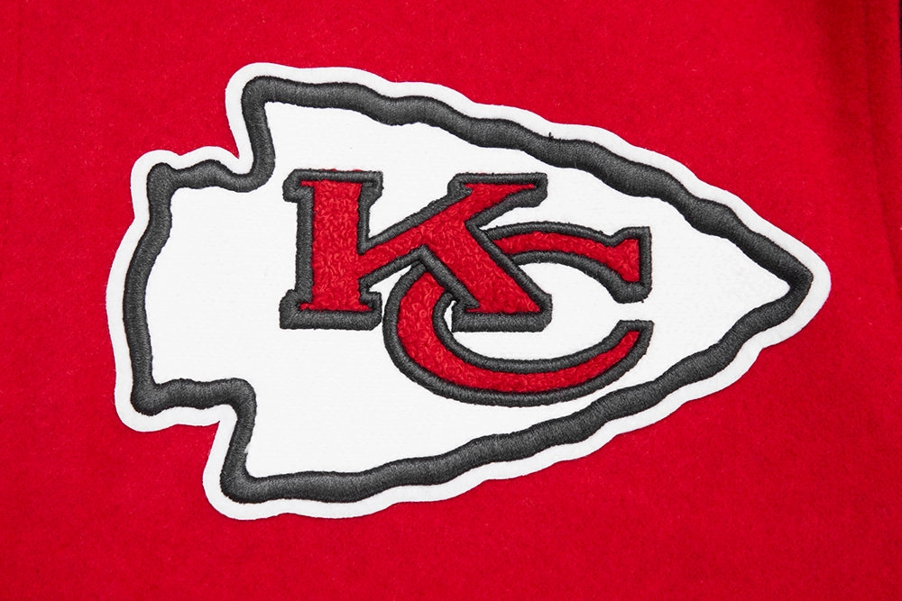 NFL KANSAS CITY CHIEFS RETRO CLASSIC MEN'S RIB WOOL VARSITY JACKET (RED/BLACK)