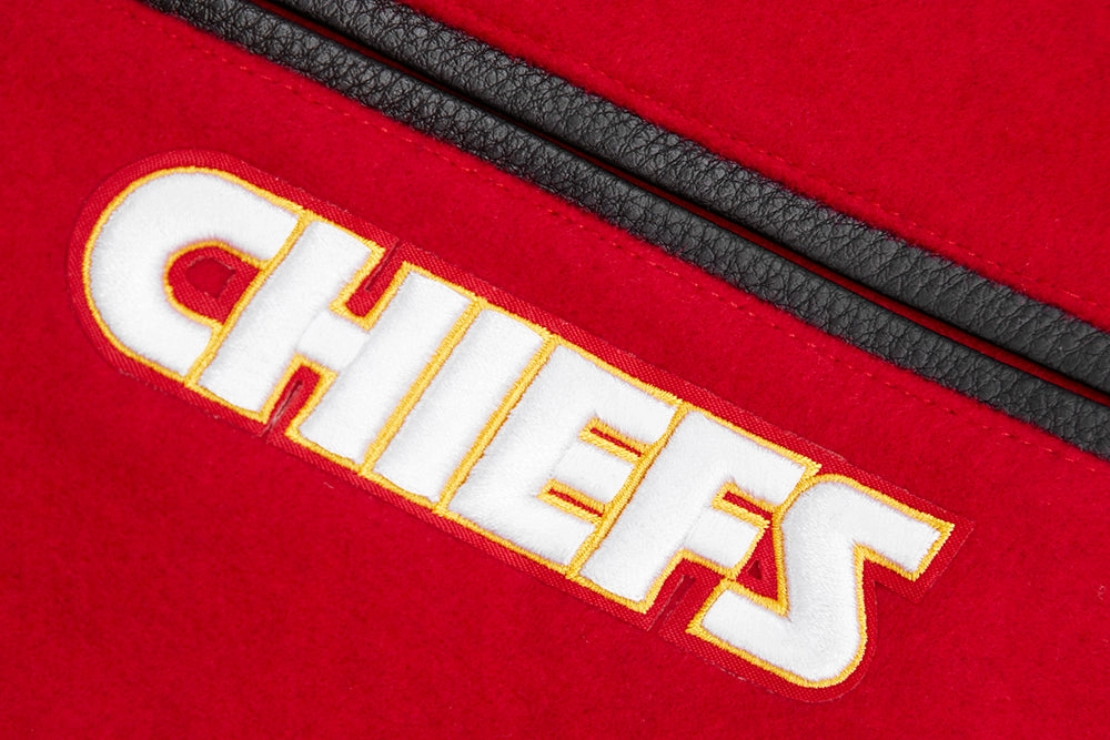 NFL KANSAS CITY CHIEFS RETRO CLASSIC MEN'S RIB WOOL VARSITY JACKET (RED/BLACK)
