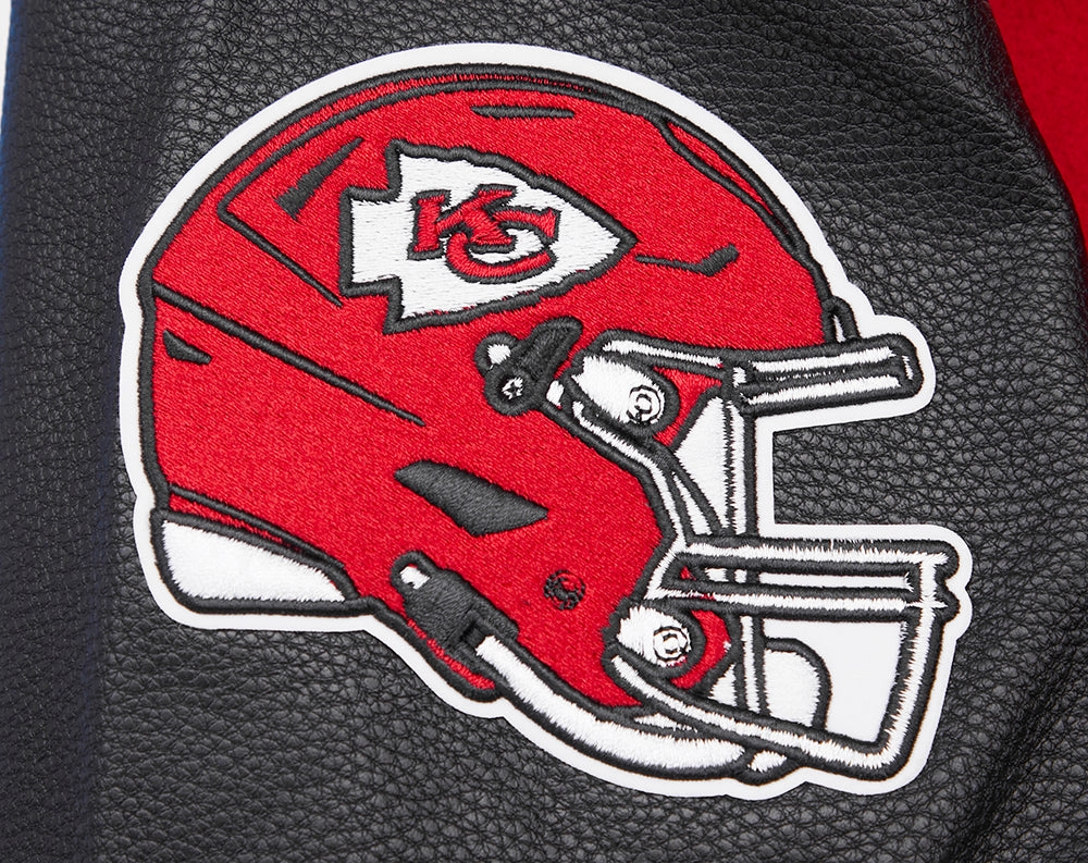 NFL KANSAS CITY CHIEFS RETRO CLASSIC MEN'S RIB WOOL VARSITY JACKET (RED/BLACK)
