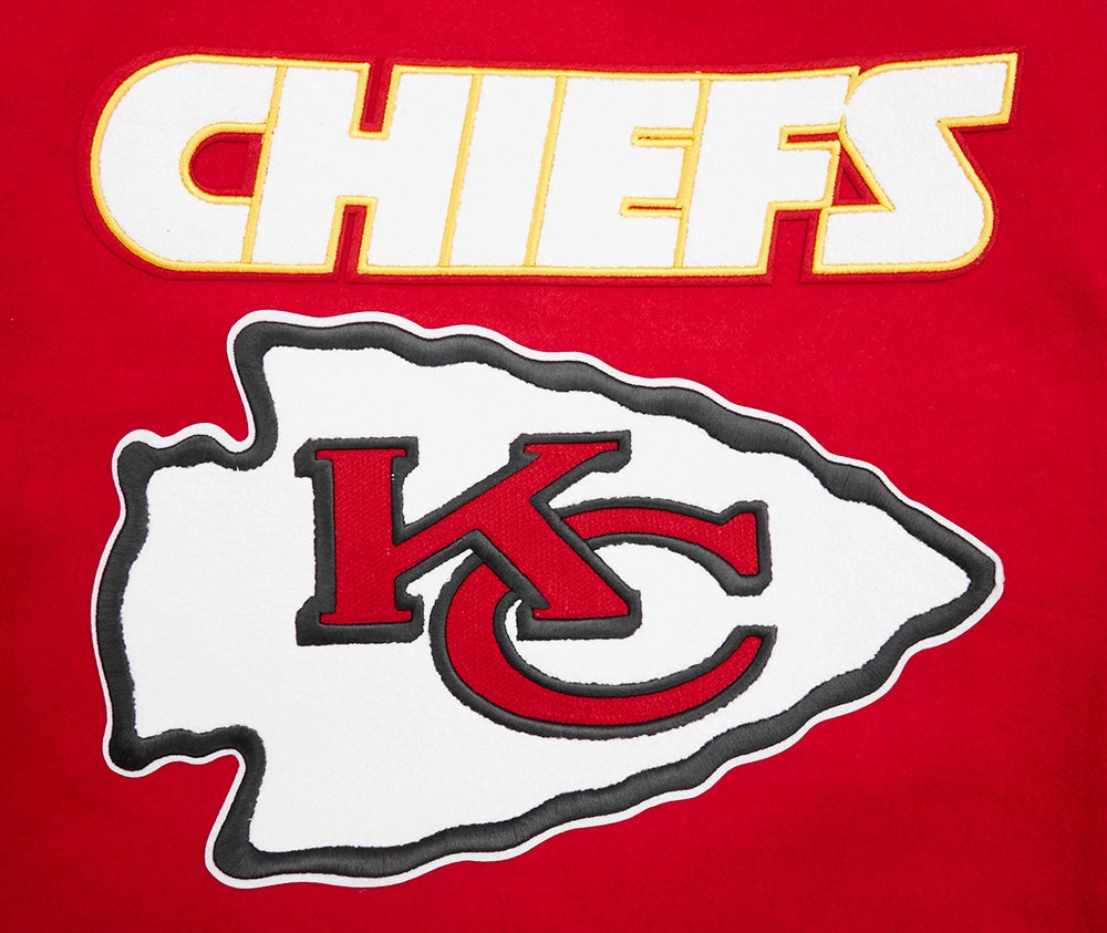 NFL KANSAS CITY CHIEFS RETRO CLASSIC MEN'S RIB WOOL VARSITY JACKET (RED/BLACK)