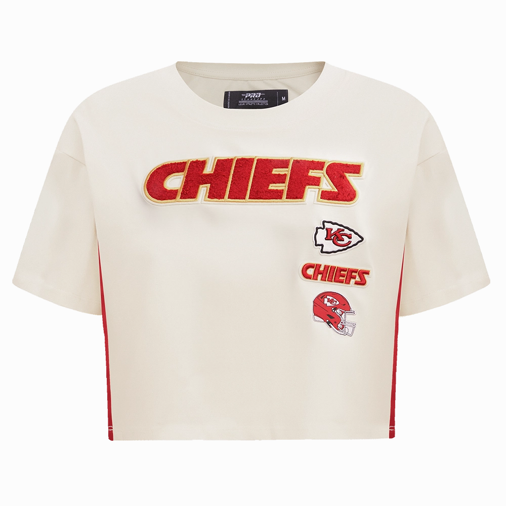 NFL KANSAS CITY CHIEFS RETRO CLASSIC WOMEN'S BOXY TEE (EGGSHELL)