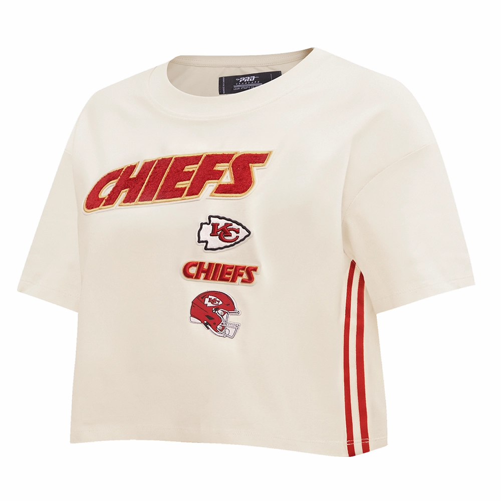 NFL KANSAS CITY CHIEFS RETRO CLASSIC WOMEN'S BOXY TEE (EGGSHELL)