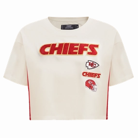 NFL KANSAS CITY CHIEFS RETRO CLASSIC WOMEN'S BOXY TEE (EGGSHELL)