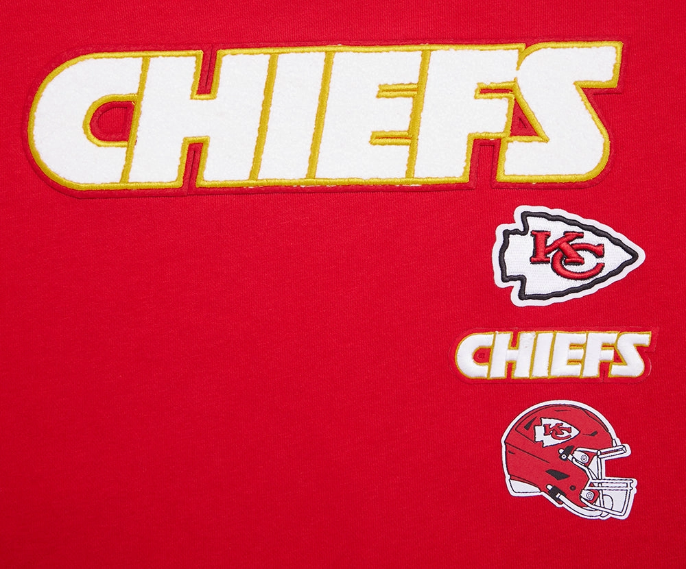 NFL KANSAS CITY CHIEFS RETRO CLASSIC WOMEN'S RIB CREWNECK (RED)