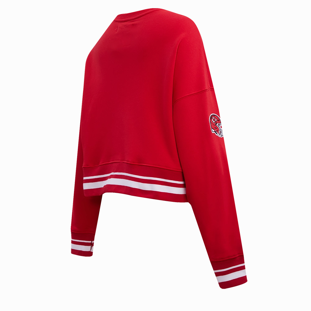 NFL KANSAS CITY CHIEFS RETRO CLASSIC WOMEN'S RIB CREWNECK (RED)