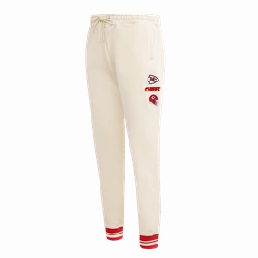 NFL KANSAS CITY CHIEFS RETRO CLASSIC WOMEN'S RIB SWEATPANT (EGGSHELL/ RED)