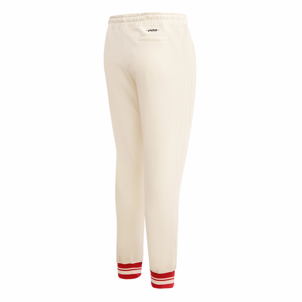 NFL KANSAS CITY CHIEFS RETRO CLASSIC WOMEN'S RIB SWEATPANT (EGGSHELL/ RED)