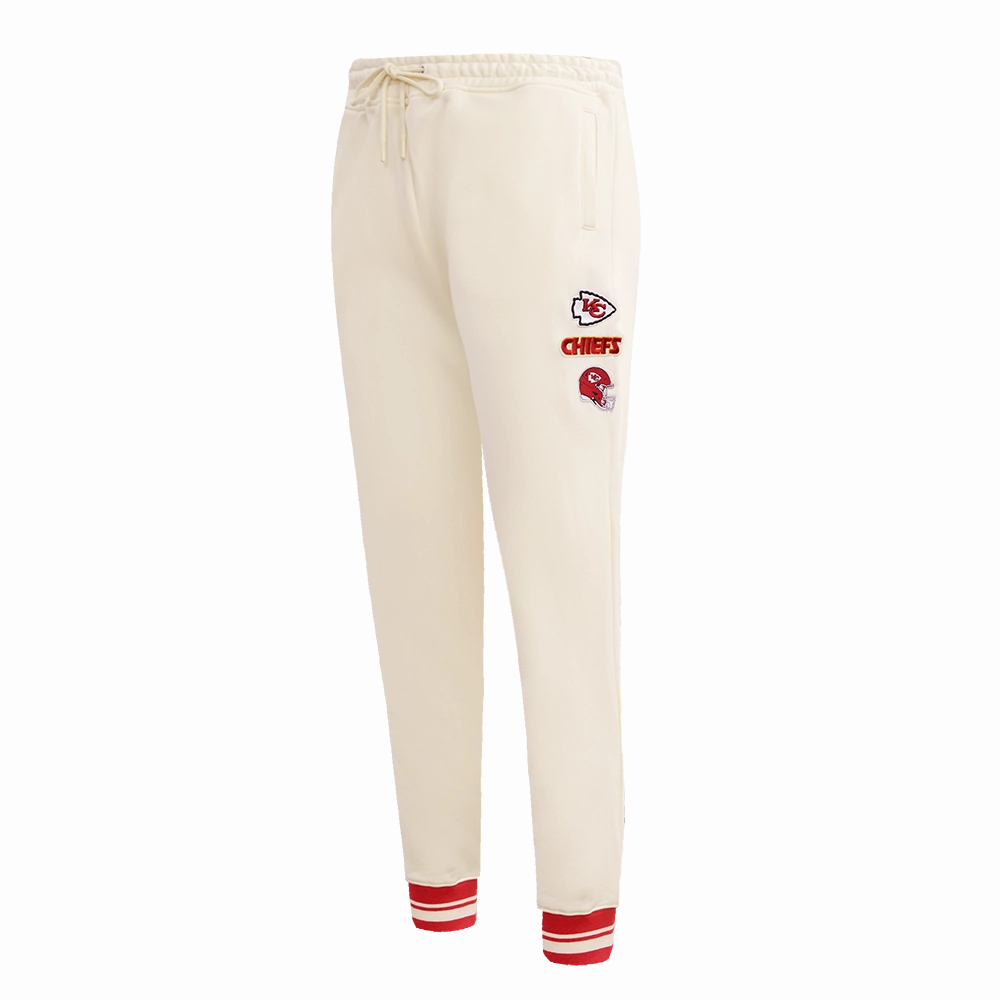 NFL KANSAS CITY CHIEFS RETRO CLASSIC WOMEN'S RIB SWEATPANT (EGGSHELL/ RED)