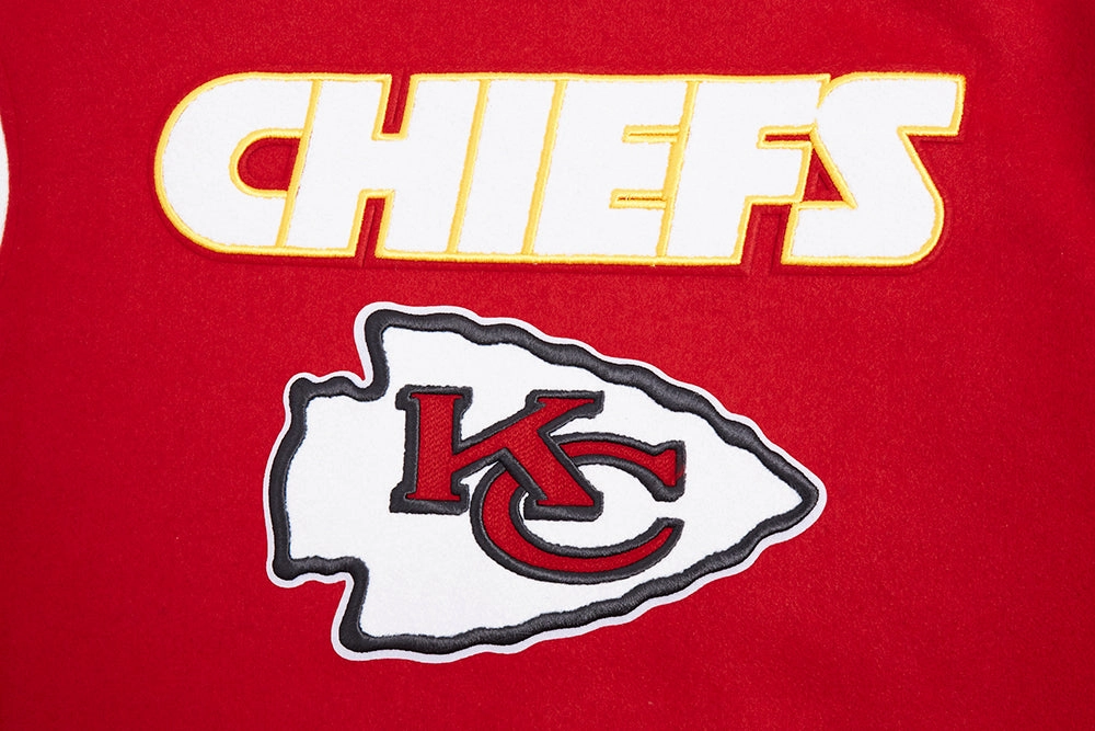 NFL KANSAS CITY CHIEFS RETRO CLASSIC WOMEN'S RIB WOOL VARSITY JACKET (RED/WHITE)