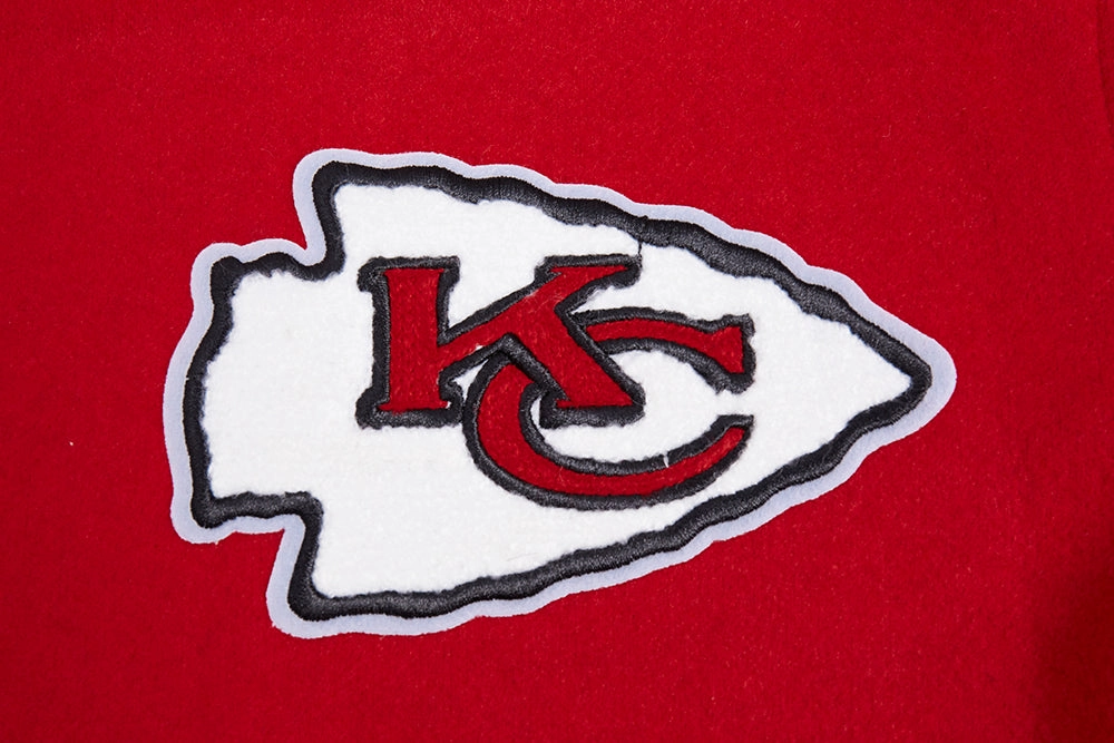 NFL KANSAS CITY CHIEFS RETRO CLASSIC WOMEN'S RIB WOOL VARSITY JACKET (RED/WHITE)