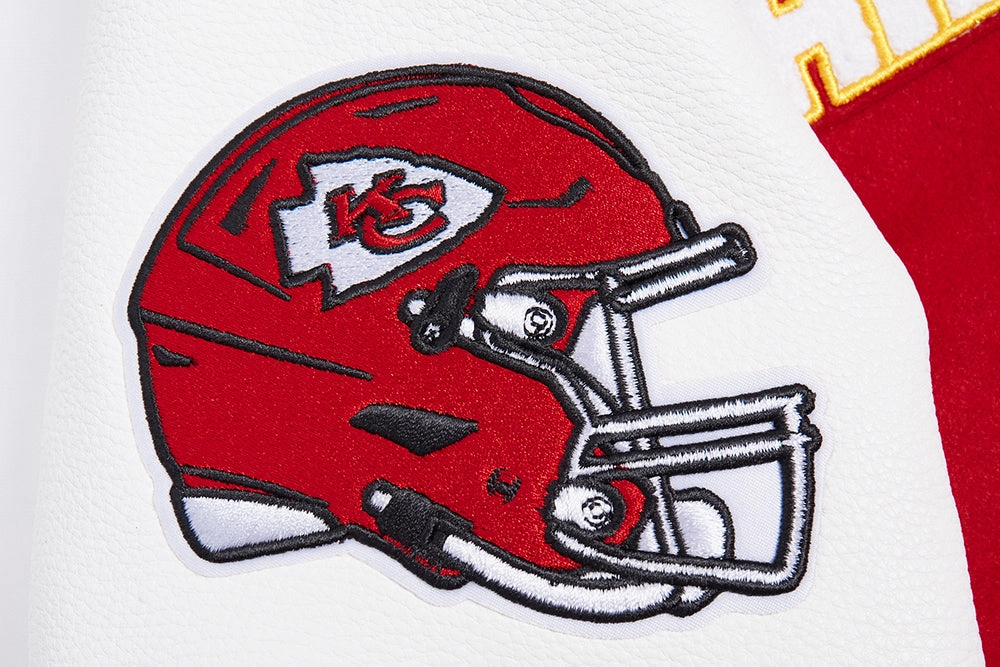 NFL KANSAS CITY CHIEFS RETRO CLASSIC WOMEN'S RIB WOOL VARSITY JACKET (RED/WHITE)