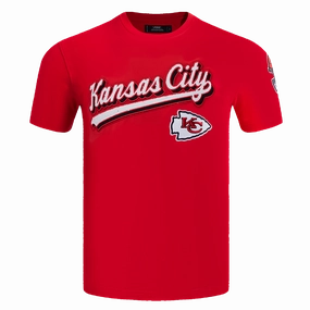 NFL KANSAS CITY CHIEFS SCRIPT TAIL MEN'S   TEE (RED)