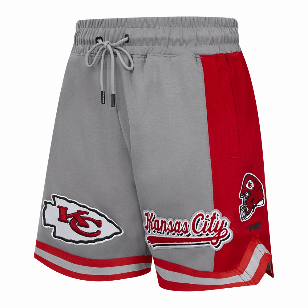 NFL KANSAS CITY CHIEFS SCRIPT TAIL MEN'S DOUBLE KNIT 2.0 SHORT (GRAY/RED)