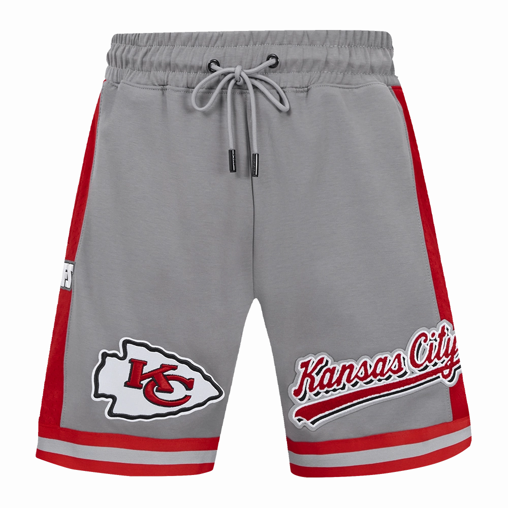 NFL KANSAS CITY CHIEFS SCRIPT TAIL MEN'S DOUBLE KNIT 2.0 SHORT (GRAY/RED)