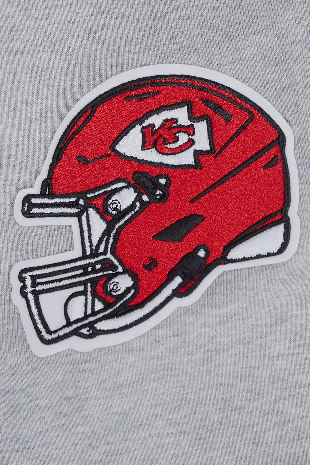 NFL KANSAS CITY CHIEFS SCRIPT TAIL MEN'S RIB FLEECE PULLOVER HOODIE (HEATHER GRAY/RED)