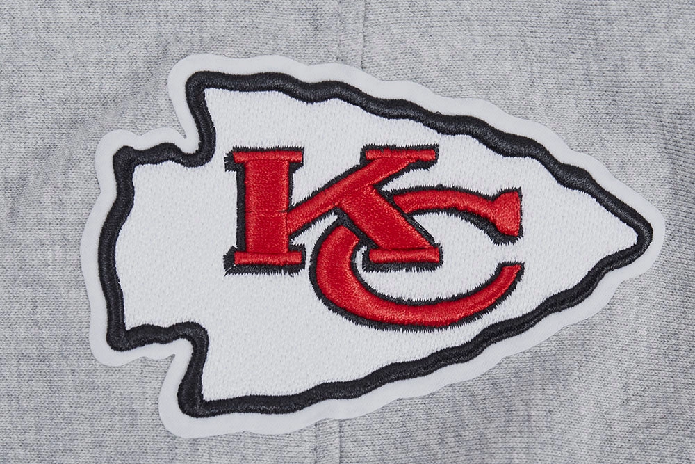 NFL KANSAS CITY CHIEFS SCRIPT TAIL MEN'S RIB FLEECE PULLOVER HOODIE (HEATHER GRAY/RED)