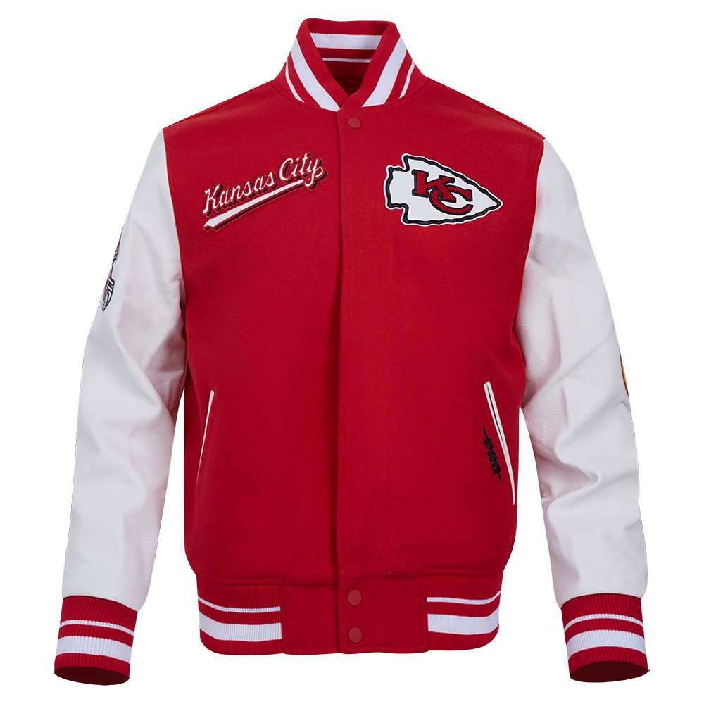 NFL KANSAS CITY CHIEFS SCRIPT TAIL MEN'S RIB WOOL VARSITY (RED/WHITE)