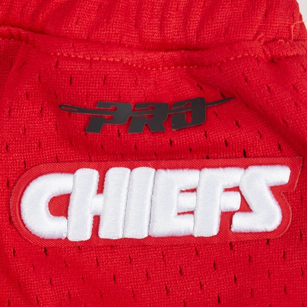 NFL KANSAS CITY CHIEFS SCRIPT TAIL WOMEN'S MESH TAPE SHORT (RED)