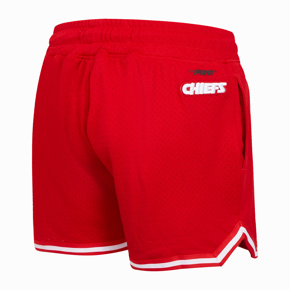 NFL KANSAS CITY CHIEFS SCRIPT TAIL WOMEN'S MESH TAPE SHORT (RED)