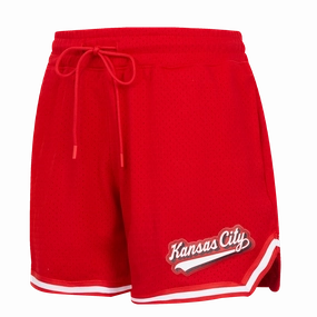 NFL KANSAS CITY CHIEFS SCRIPT TAIL WOMEN'S MESH TAPE SHORT (RED)