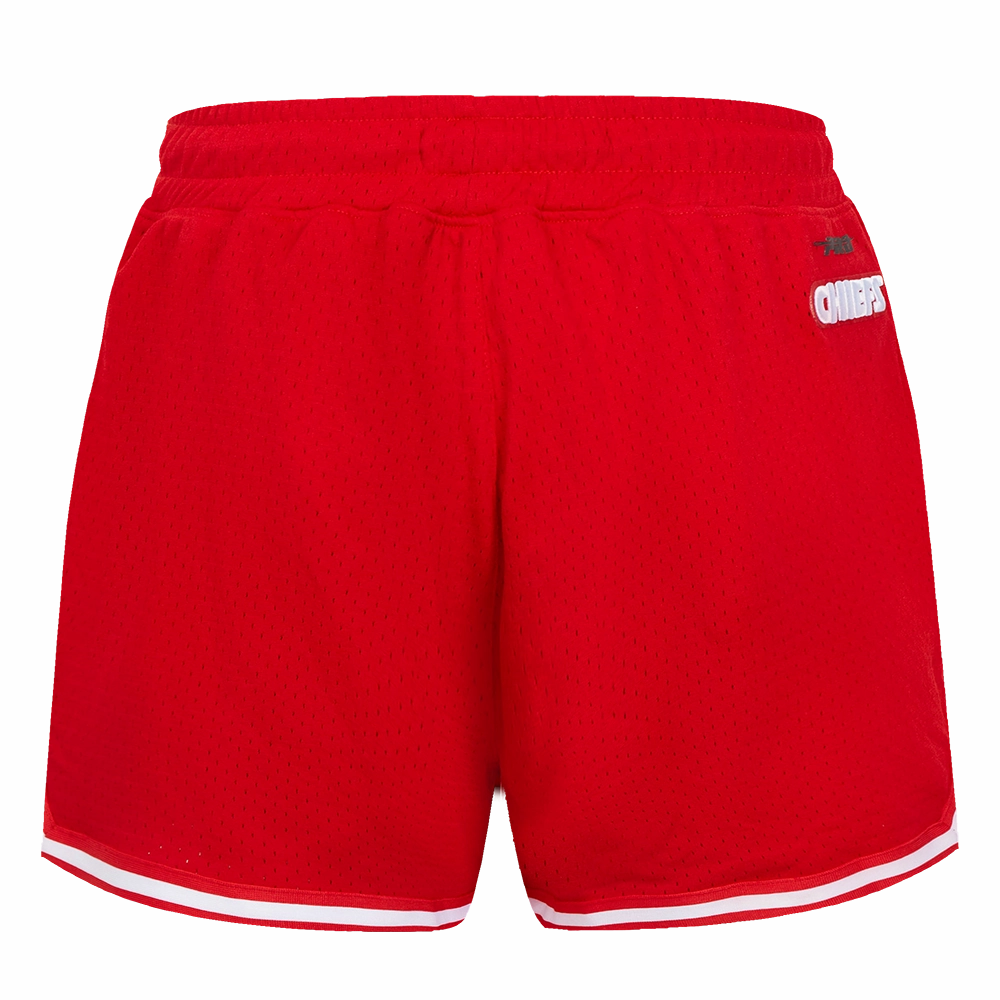 NFL KANSAS CITY CHIEFS SCRIPT TAIL WOMEN'S MESH TAPE SHORT (RED)