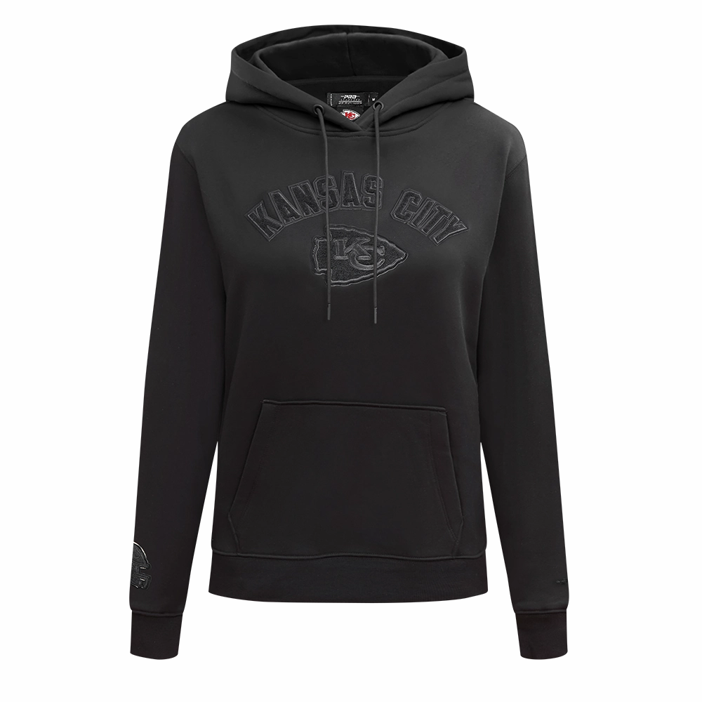 NFL KANSAS CITY CHIEFS TRIPLE BLACK WOMEN'S FLC PO HOODIE (TRIPLE BLACK WOMEN'S)