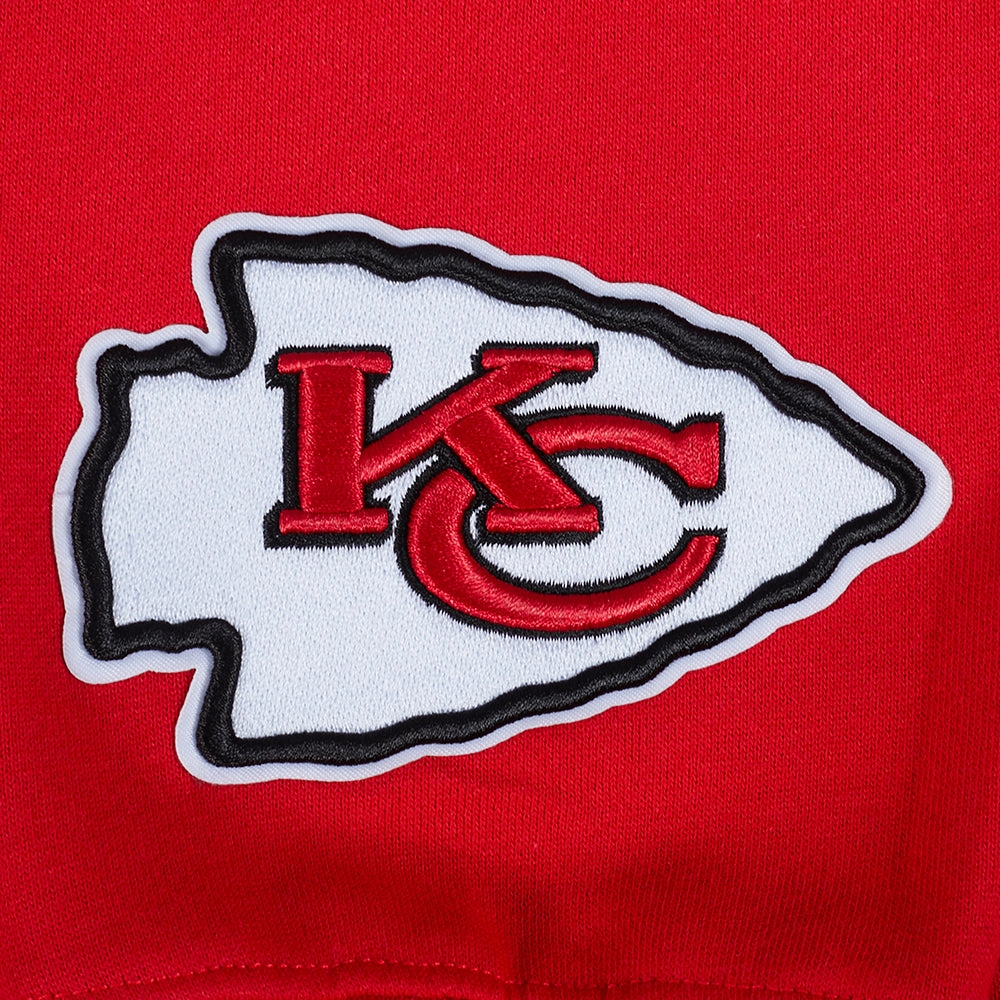 NFL KANSAS CITY CHIEFS WINGSPAN MEN'S DROP SHOULDER FLEECE CREWNECK (RED)