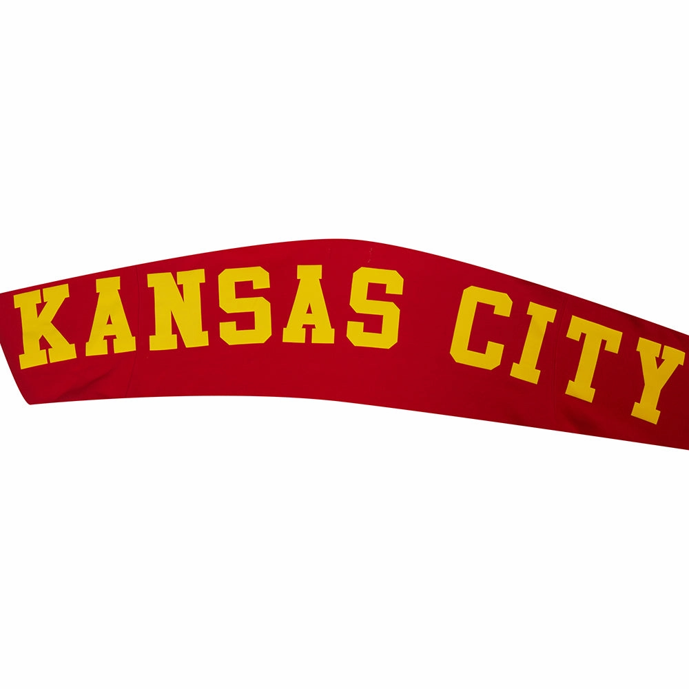 NFL KANSAS CITY CHIEFS WINGSPAN MEN'S DROP SHOULDER FLEECE PULLOVER HOODIE (RED)