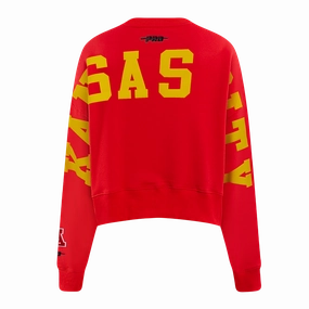 NFL KANSAS CITY CHIEFS WINGSPAN WOMEN'S FLEECE CREWNECK (RED)