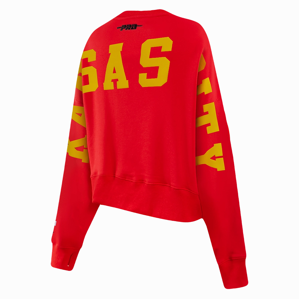NFL KANSAS CITY CHIEFS WINGSPAN WOMEN'S FLEECE CREWNECK (RED)