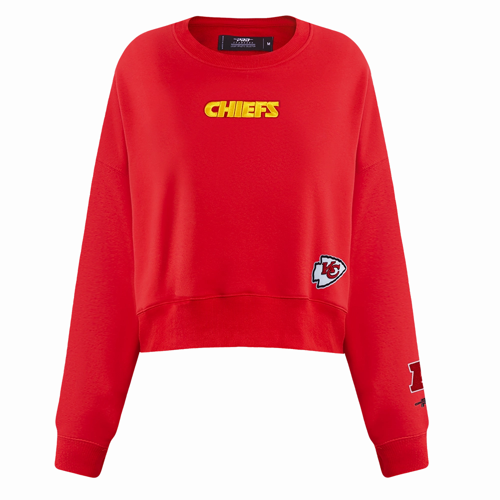 NFL KANSAS CITY CHIEFS WINGSPAN WOMEN'S FLEECE CREWNECK (RED)