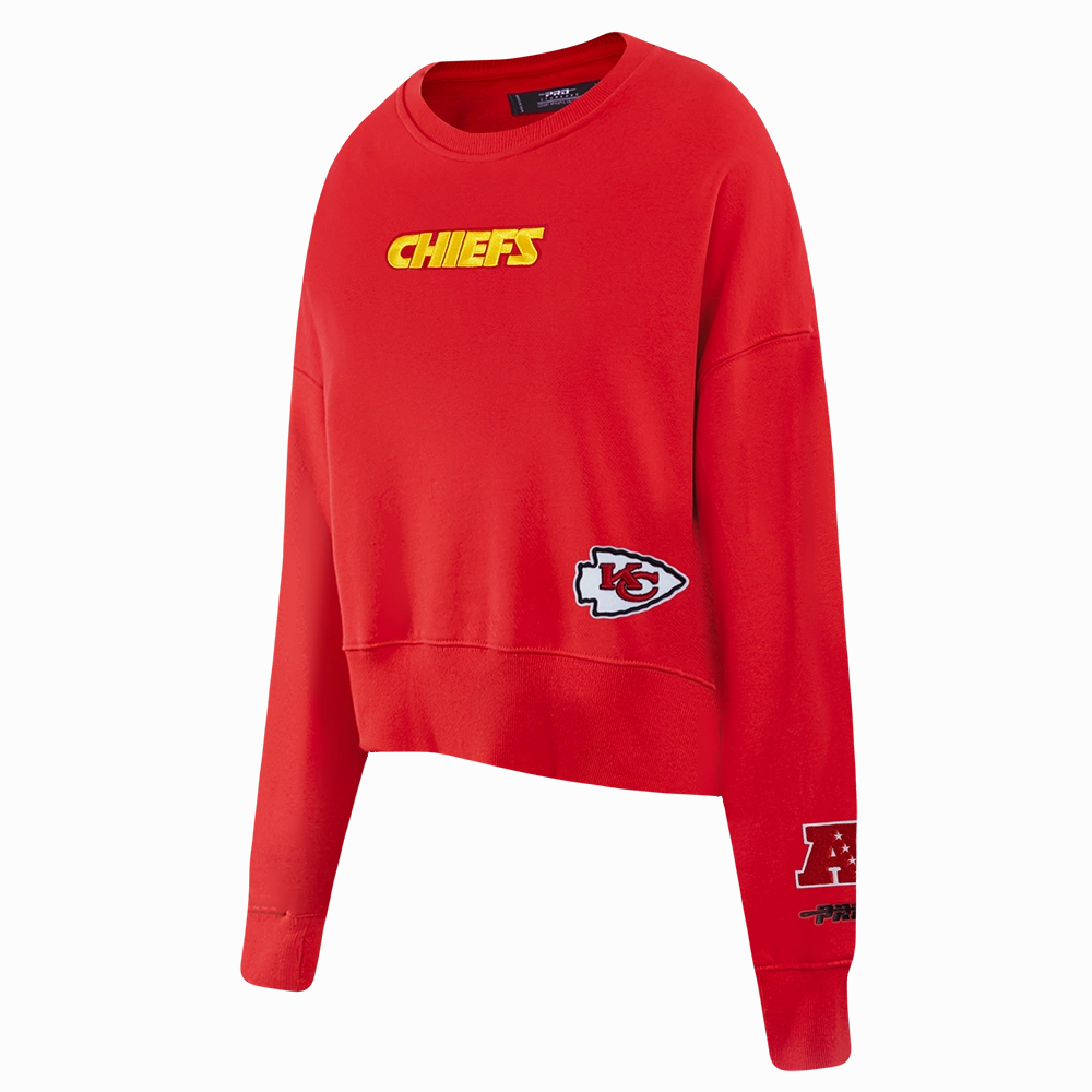NFL KANSAS CITY CHIEFS WINGSPAN WOMEN'S FLEECE CREWNECK (RED)