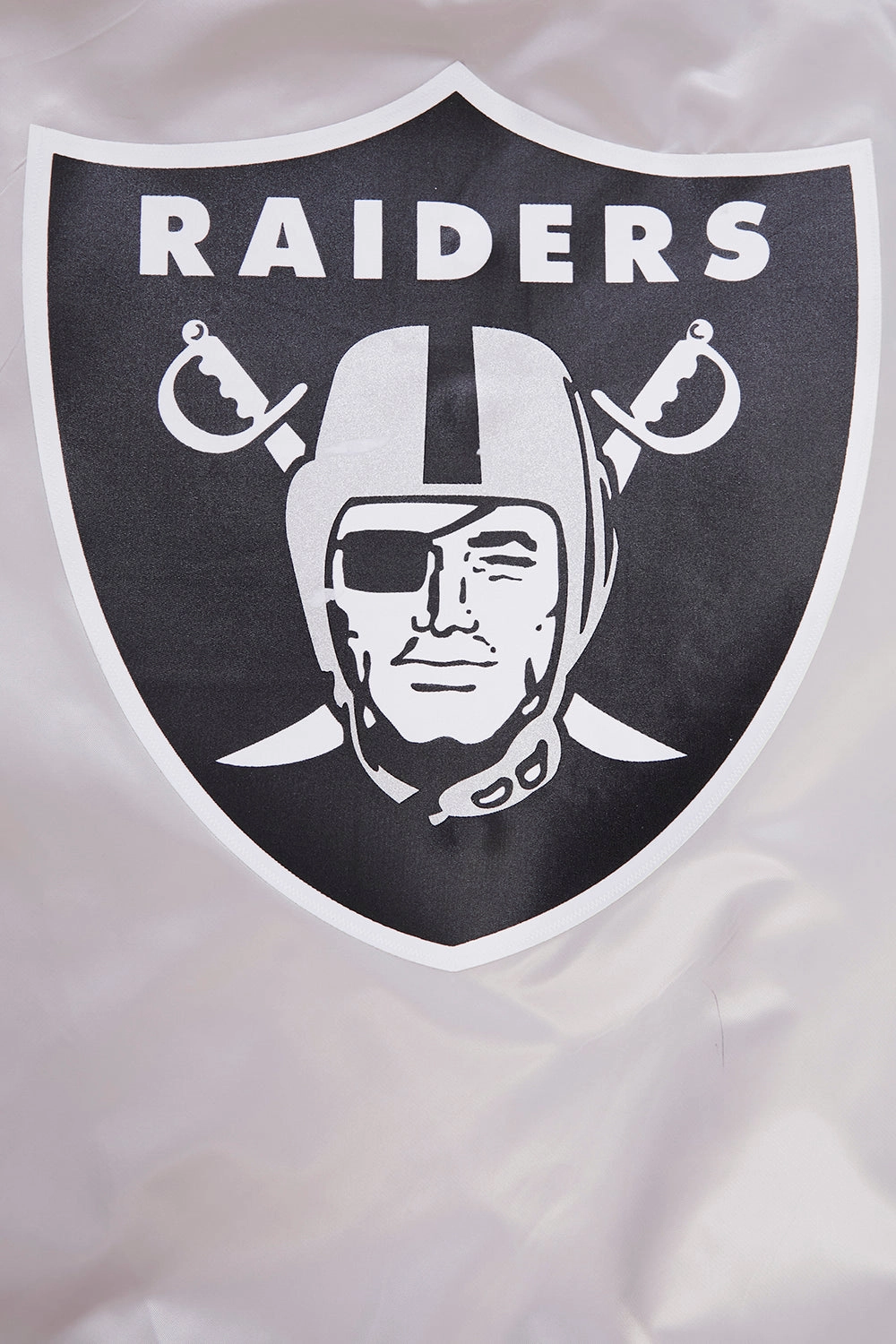 NFL LAS VEGAS RAIDERS BIG LOGO MEN'S SATIN JACKET (SILVER)