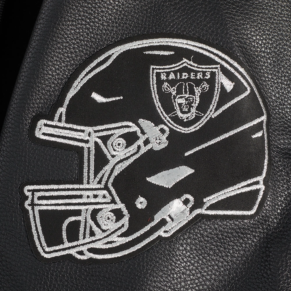 NFL LAS VEGAS RAIDERS BLACK & GOLD MEN'S WOOL VARSITY JACKET (JET BLACK)