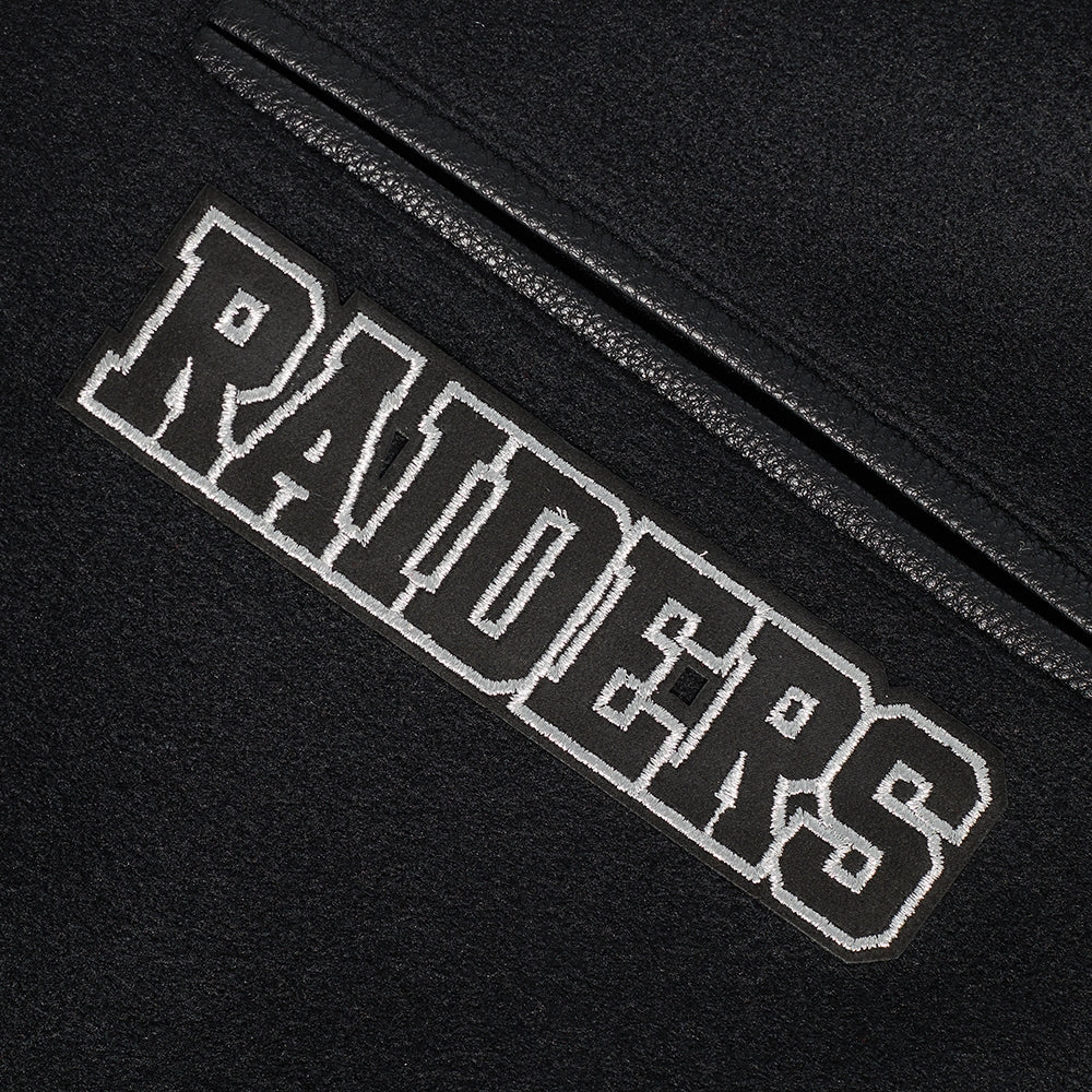 NFL LAS VEGAS RAIDERS BLACK & GOLD MEN'S WOOL VARSITY JACKET (JET BLACK)