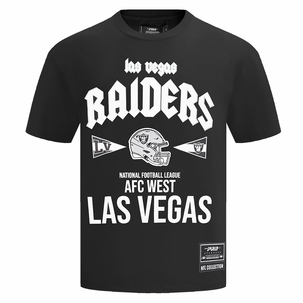 NFL LAS VEGAS RAIDERS CITY TOUR COTTON JERSEY MEN'S DROP SHOULDER TEE (BLACK)