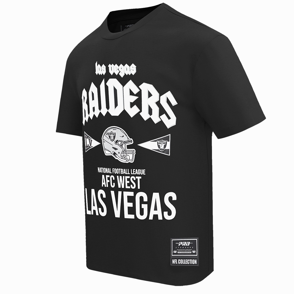 NFL LAS VEGAS RAIDERS CITY TOUR COTTON JERSEY MEN'S DROP SHOULDER TEE (BLACK)