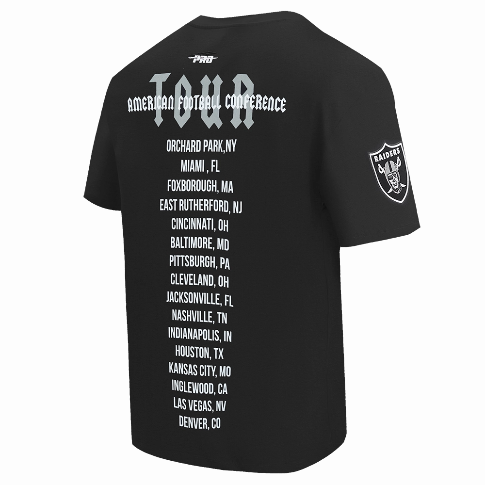 NFL LAS VEGAS RAIDERS CITY TOUR COTTON JERSEY MEN'S DROP SHOULDER TEE (BLACK)
