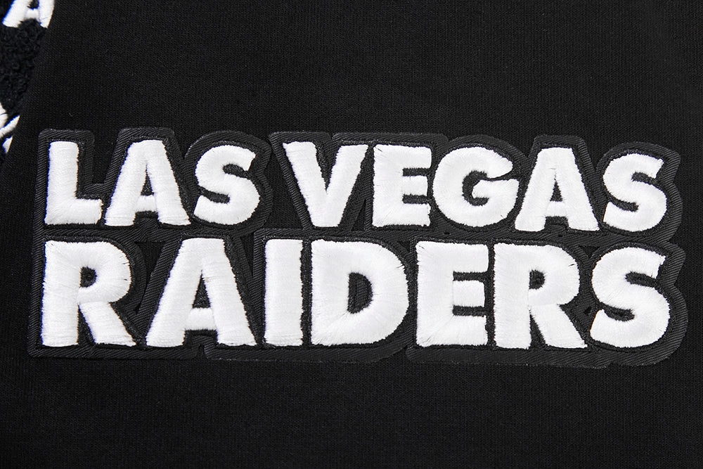 NFL LAS VEGAS RAIDERS CLASSIC CHENILLE DOUBLE KNIT  FULL ZIP HOODIE (BLACK)