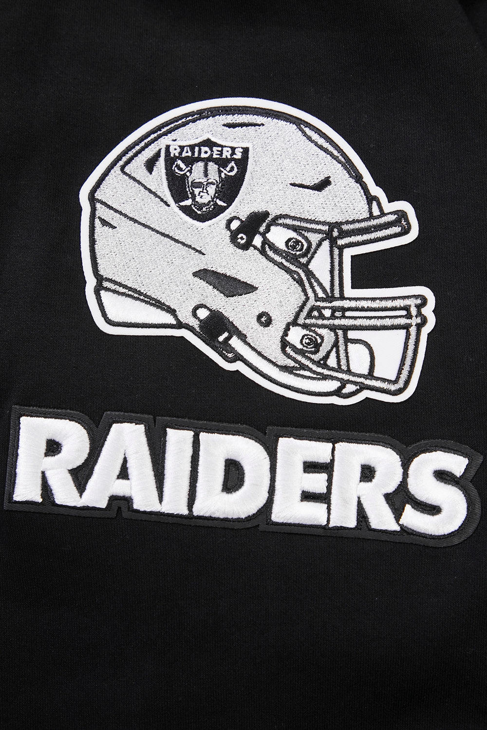 NFL LAS VEGAS RAIDERS CLASSIC CHENILLE DOUBLE KNIT  FULL ZIP HOODIE (BLACK)
