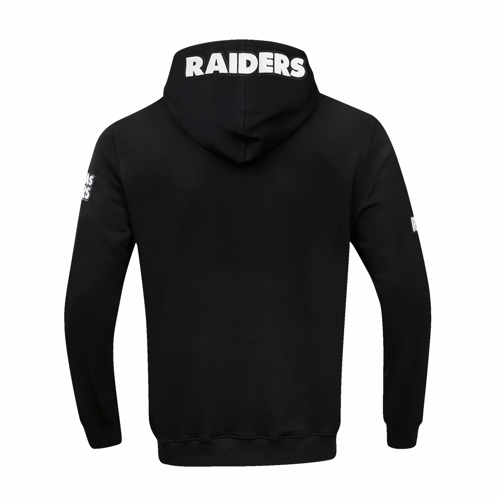 NFL LAS VEGAS RAIDERS CLASSIC CHENILLE DOUBLE KNIT  FULL ZIP HOODIE (BLACK)